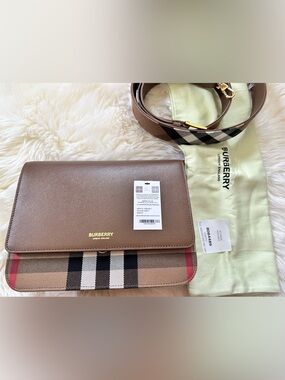 Burberry Mackford Leather Crossbody Bag